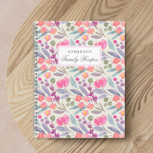 Luscious Floral Personalised Family Recipe Book