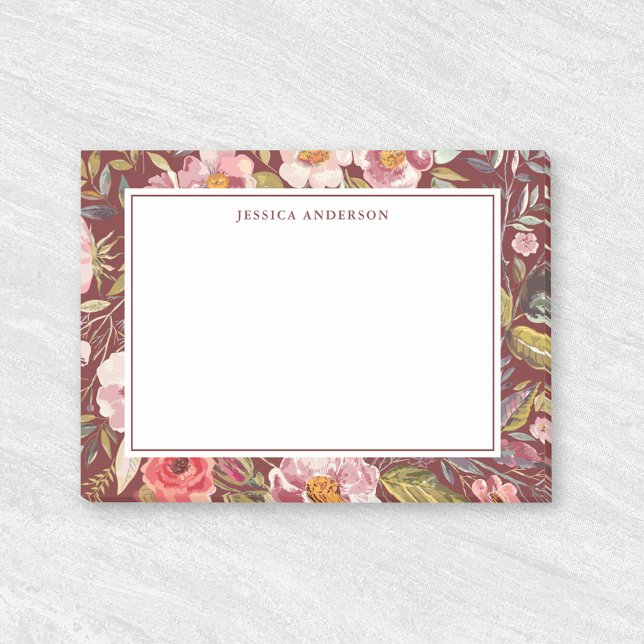 Luscious Floral Personalised Name Post-it Notes (Creator Uploaded)