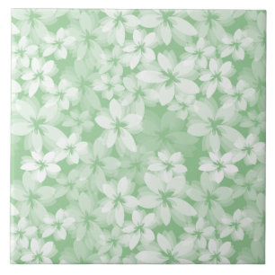Luscious Green Floral Tile