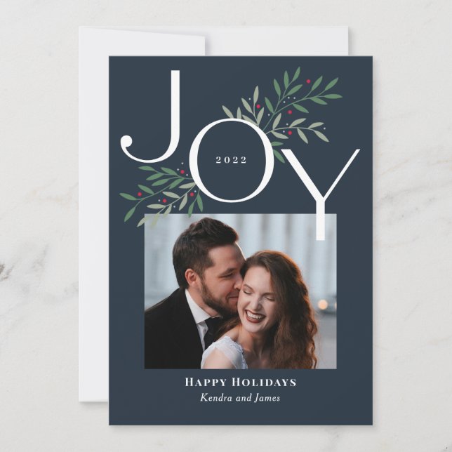 Luscious Joy Photo Holiday Card Christmas Card (Front)