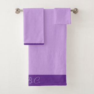 Luscious Lavender Monogram Bath Towel Set