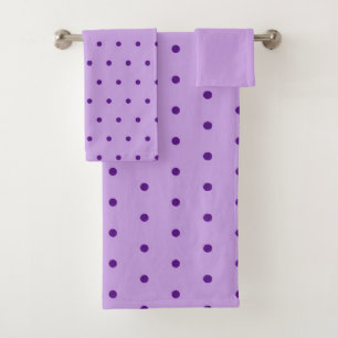 Luscious Lavender Purple Polka Dots Lilac Bath Towel Set