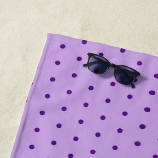 Luscious Lavender Purple Polka Dots Lilac Beach Towel