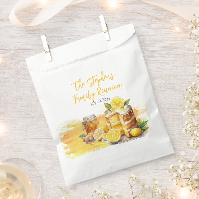 Luscious Lemon Cake Ginger Tea Family Reunion Favour Bags (Clipped)