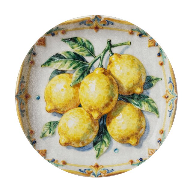 Luscious Lemons Ceramic Vibrant Italian  Cutting Board (Front)