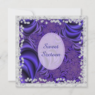 Luscious Lilac & Diamonds Sweet 16 Birthday Party Invitation