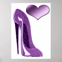 Luscious Lilac Stiletto High Heel Shoe and Heart  