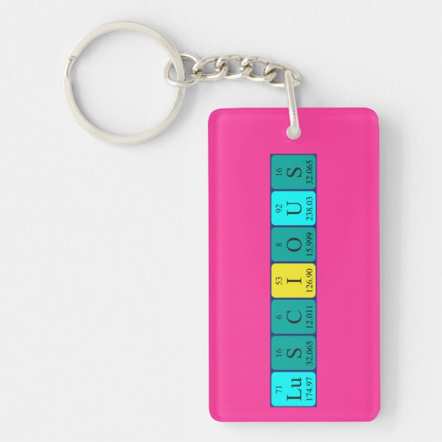 Luscious periodic table word keyring (Front)