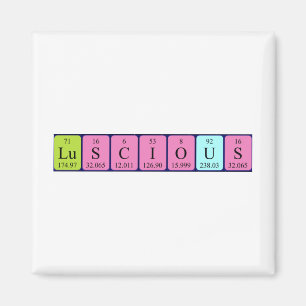 Luscious periodic table word magnet