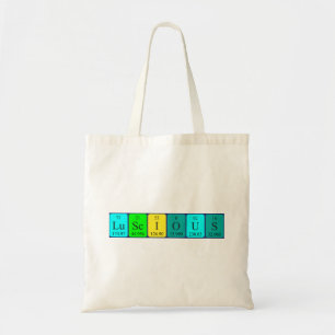 Luscious periodic table word tote bag