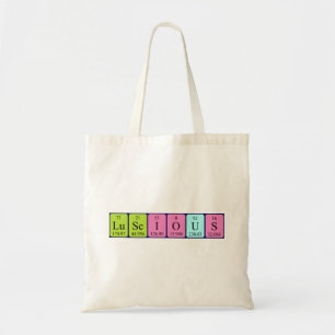 Luscious periodic table word tote bag