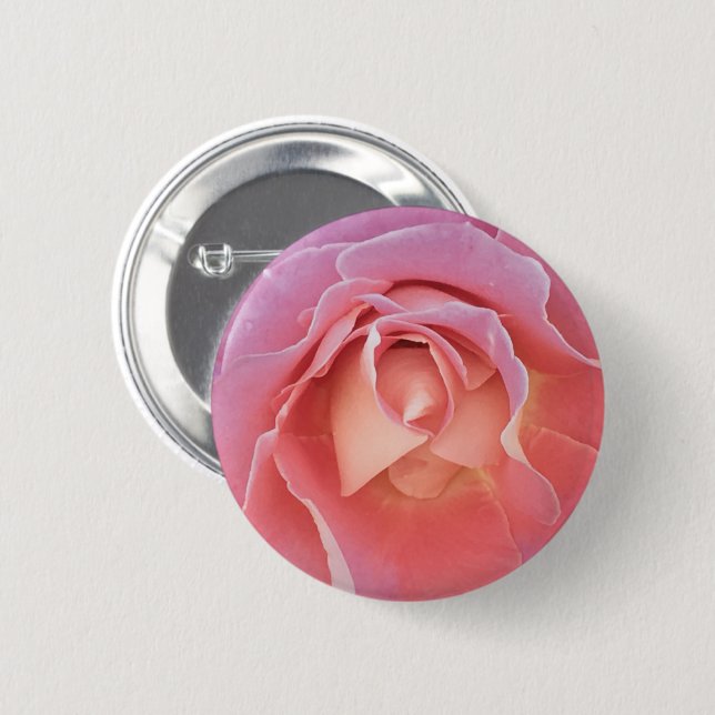 Luscious Pink Rose 6 Cm Round Badge (Front & Back)