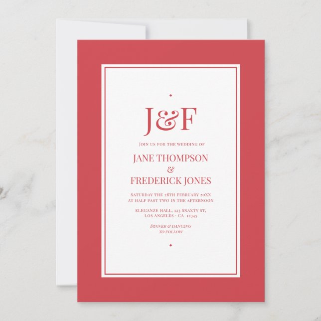 Luscious Red Colour Wedding Invitation (Front)