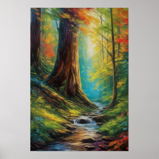 Lush Beauty of Autumn's Forest Poster
