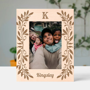 Lush Berry Sprigs Monogram & Name Etched Frames