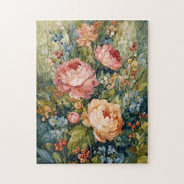 Lush Blooming Floral Arrangement Jigsaw Puzzle (Vertical)