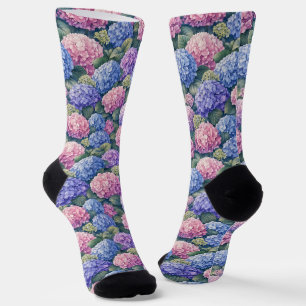 Lush Blooming Hydrangea Gardens Socks