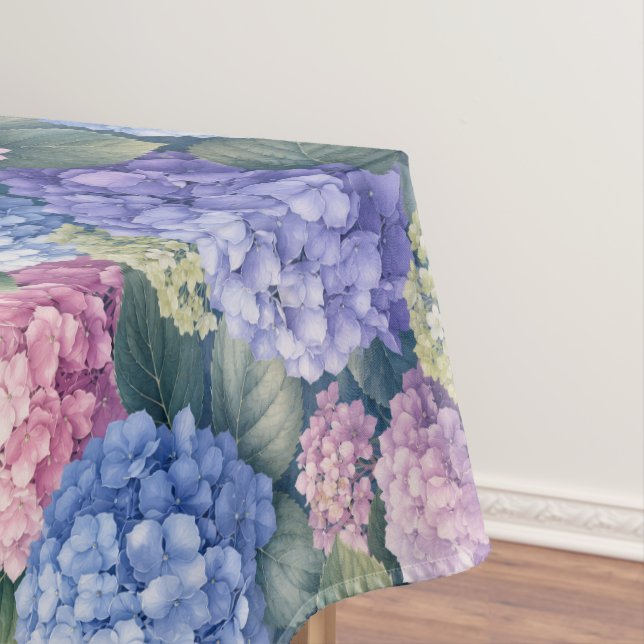Lush Blooming Hydrangea Gardens Tablecloth (In Situ)