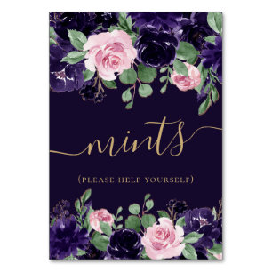 Lush Blossom   Dark Purple and Pink Garland Favour Table Number