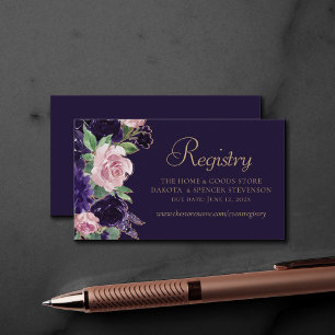 Lush Blossom Purple and Pink Garland Registry Enclosure Card