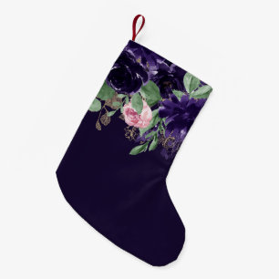 Lush Blossom   Purple and Pink Rose Floral Bouquet Small Christmas Stocking
