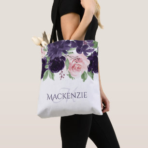 Lush Blossoms Purple and Pink Bouquet Custom Tote Bag