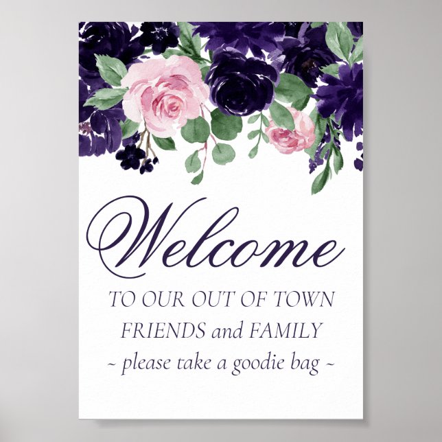 Lush Blossoms | Purple and PInk Out of Town Guests Poster (Front)