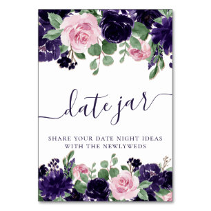 Lush Blossoms Purple and Pink Roses Date Jar Table Number