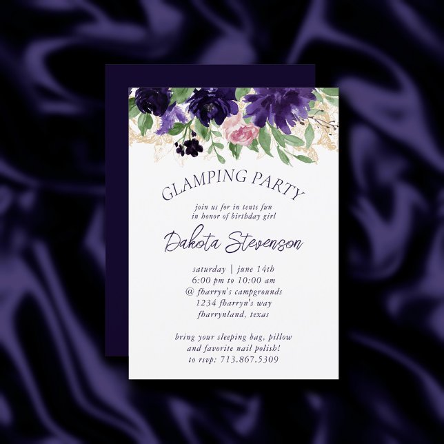 Lush Blossoms | Purple and Pink Roses Glamping Invitation (Creator Uploaded)
