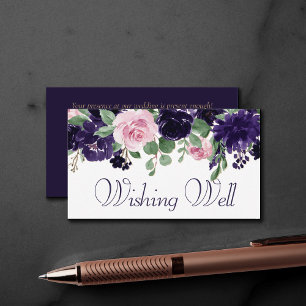 Lush Blossoms Purple and Pink Roses Wishing Well Enclosure Card