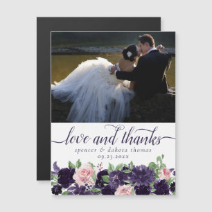 Lush Blossoms Purple Pink Photo Thank You Magnet