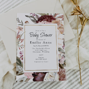 Lush Boho Roses, Dalias and Wildflowers Invitation