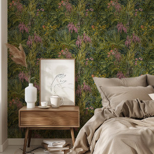 Lush Botanical Tropical Jungle Pattern Wallpaper