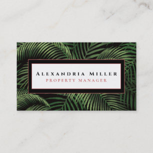 Lush Botanical Tropical Palm Leaves Business Card