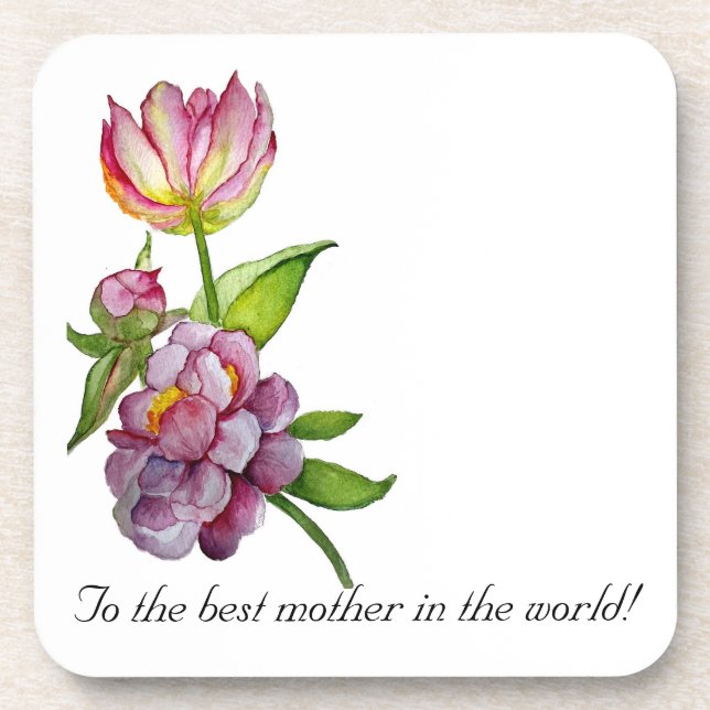 Lush bright flowers coaster (Front)