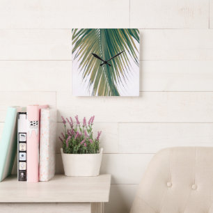 Lush Caribbean Palm 3 #palm#tropical Square Wall Clock
