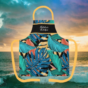 Lush Colourful Tropical Banana Leaf Apron