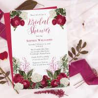 Lush Elegant Magenta Floral Bridal Shower