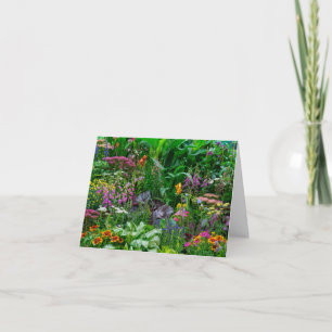Lush English Cottage Garden Summer Flowers Photo Thank You Card