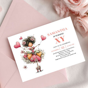 Lush Fairy Girl Birthday Blush Pink invitation