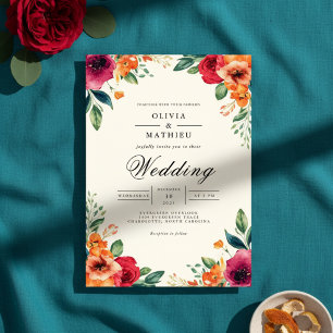 Lush Floral Botanical Arch Wedding Invitation