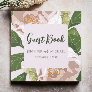 Lush Flower and Greenery Elegant Guest Book