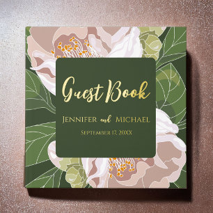 Lush Flower and Greenery Elegant Real Guest Book