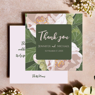 Lush Flower and Greenery Elegant Thank You Card
