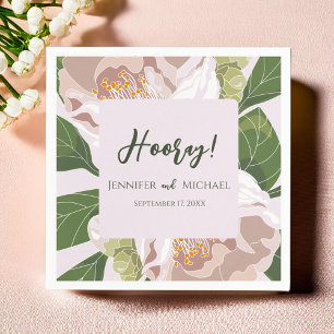 Lush Flower and Greenery Elegant Wedding Napkin