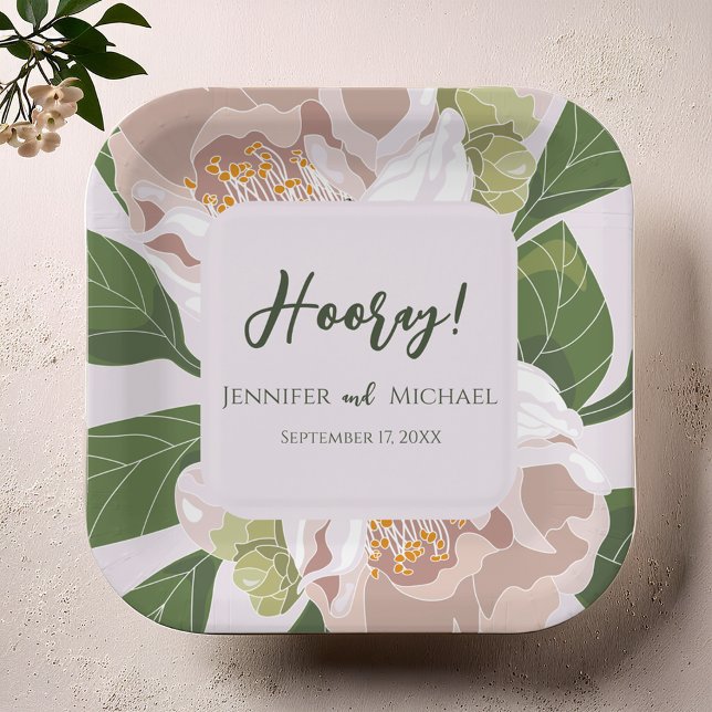 Lush Flower and Greenery Elegant Wedding Paper Plate (Lush Flower and Greenery Elegant Wedding Paper Plates)