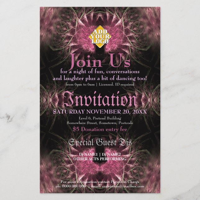 Lush Fractal Invitation Event Flyer (Front)