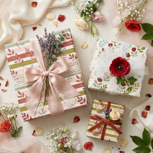 Lush Fresh Colorful Botanical Watercolor TMF26 Wrapping Paper Sheet