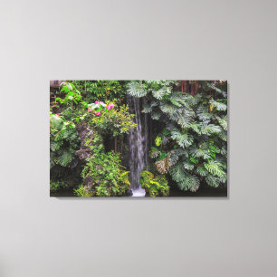 Lush Garden Waterfall, China Canvas Print