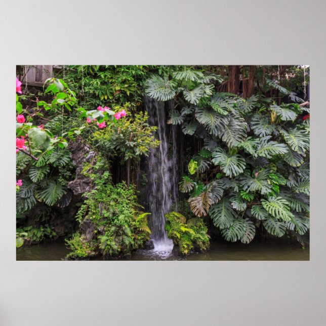 Lush Garden Waterfall, China Poster (Front)